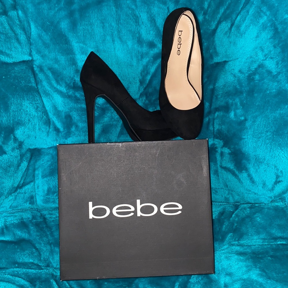 COPY - BeBe Black Suede Stilettos.